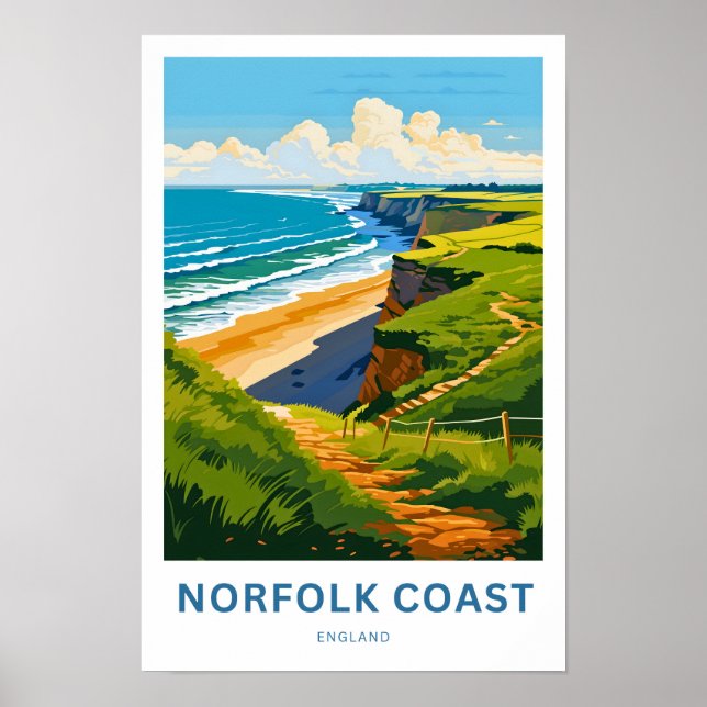 Norfolk Cast England Travel Print Poster (Vorne)