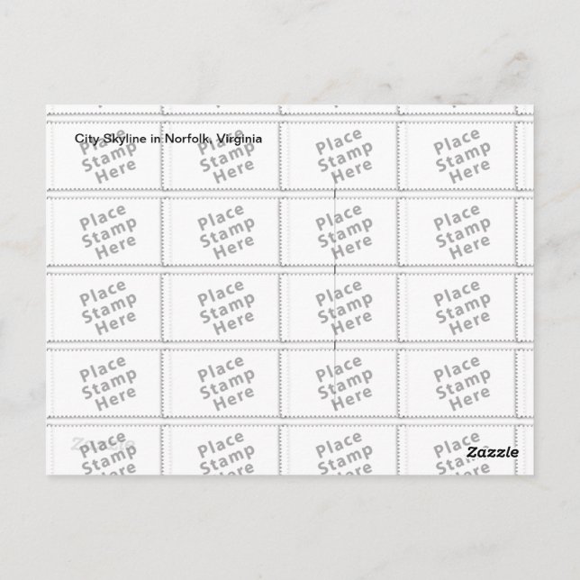 Norfolk City Skyline Postkarte (Rückseite)