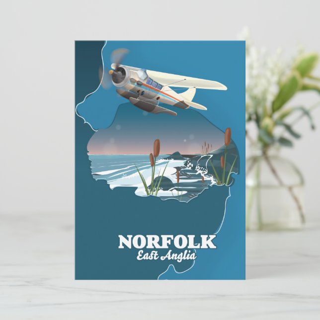 Norfolk East Anglia Karte (Stehend Vorderseite)