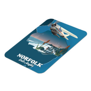 Norfolk East Anglia Karte Magnet