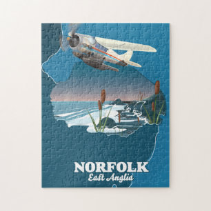 Norfolk East Anglia Karte Puzzle