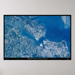 Norfolk Hampton & Virginia Beach Virginia Satellit Poster