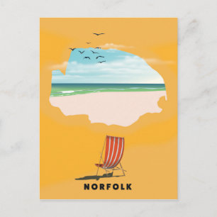 Norfolk Karte illustrierte Reiseplakat