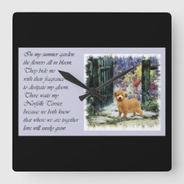 Norfolk Terrier Art Gifts Quadratische Wanduhr