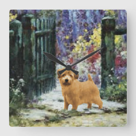 Norfolk Terrier Art Gifts Quadratische Wanduhr