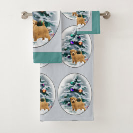 Norfolk Terrier Christmas Badhandtuch Set