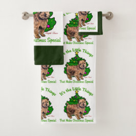 Norfolk Terrier Christmas Badhandtuch Set
