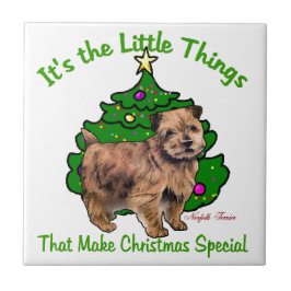 Norfolk Terrier Christmas Fliese