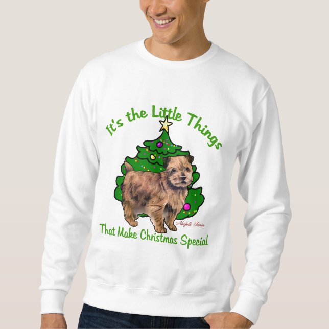 Norfolk Terrier Christmas Geschenke Sweatshirt (Vorderseite)