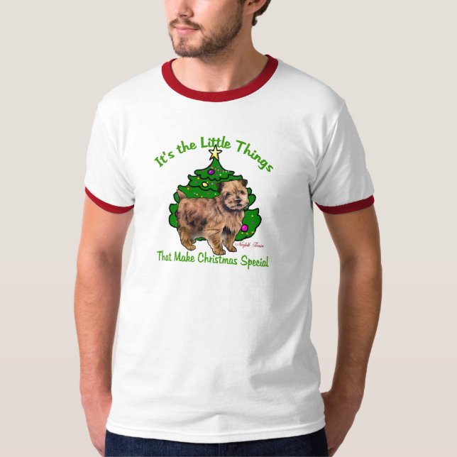 Norfolk Terrier Christmas Geschenke T-Shirt (Vorderseite)