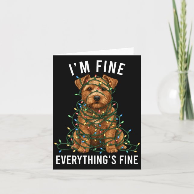 Norfolk Terrier Christmas I'm Fine Everything Is F Karte (Vorderseite)