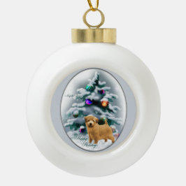 Norfolk Terrier Christmas Keramik Kugel-Ornament
