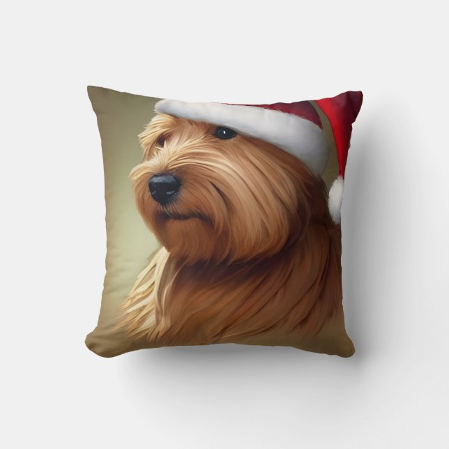 Norfolk Terrier Christmas Kissen (Vorderseite)