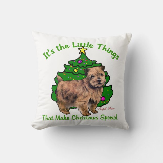 Norfolk Terrier Christmas Kissen (Vorderseite)