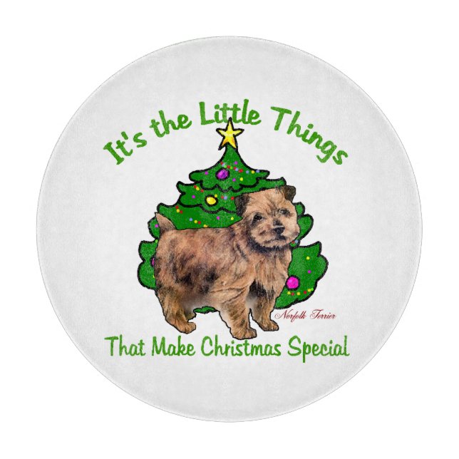 Norfolk Terrier Christmas Schneidebrett (Vorderseite)
