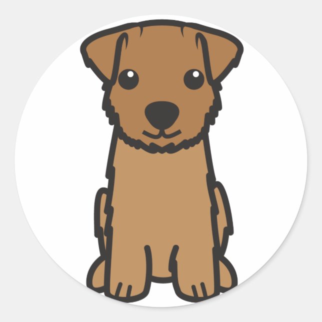 Norfolk Terrier Dog Cartoon Runder Aufkleber (Vorderseite)
