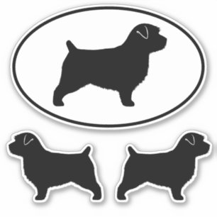 Norfolk Terrier Dog Silhouetten Vinyl Sticker Set