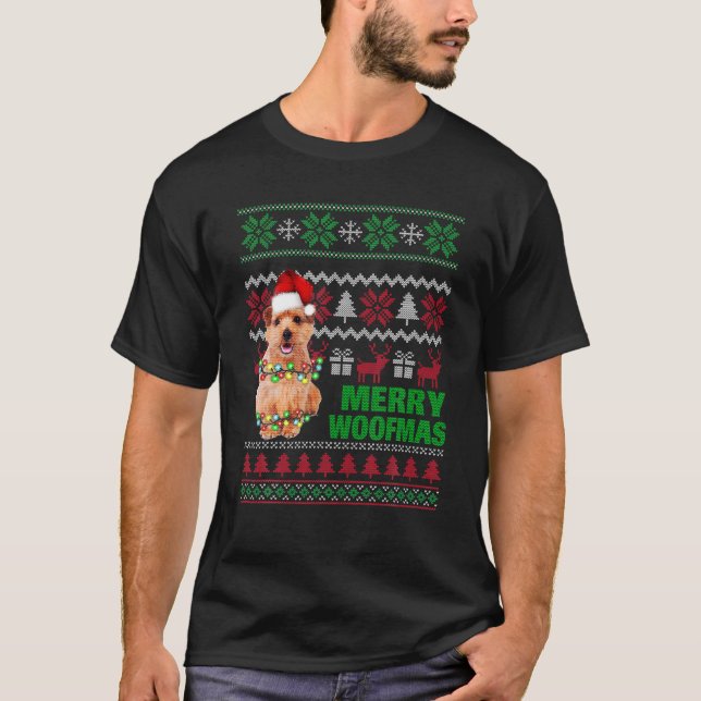 Norfolk Terrier for Merry Woofmas Ugly Christmas S T-Shirt (Vorderseite)