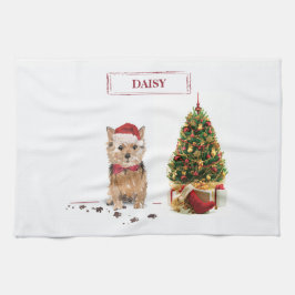 Norfolk Terrier Funny Christmas Dog mit Baum Geschirrtuch