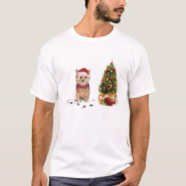 Norfolk Terrier Funny Christmas Dog mit Baum T-Shirt