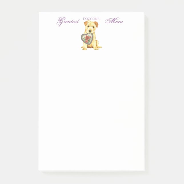 Norfolk Terrier Heart Mama Post-it Klebezettel (Vorderseite)