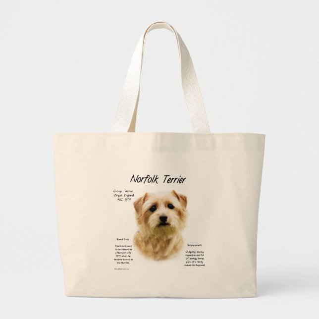Norfolk Terrier History Design Jumbo Stoffbeutel (Vorne)