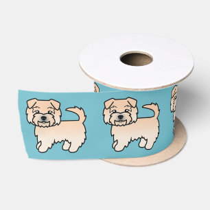 Norfolk Terrier Hunde in einer Reihe auf blau räch Satinband