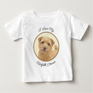 Norfolk-Terrier-Malerei - Originale Hundekunst Baby T-shirt