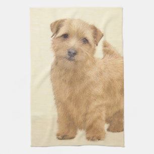 Norfolk Terrier Malerei - Originale Hundekunst Küchentuch