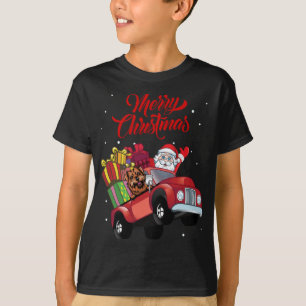 Norfolk Terrier mit dem Weihnachtsmann in Red Truc T-Shirt