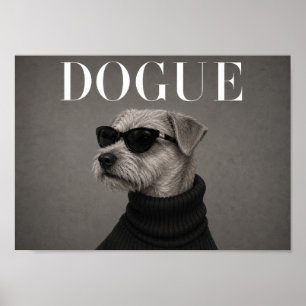 Norfolk-Terrier-Mode-Editorial-Hunde-Kunst-Druck Poster