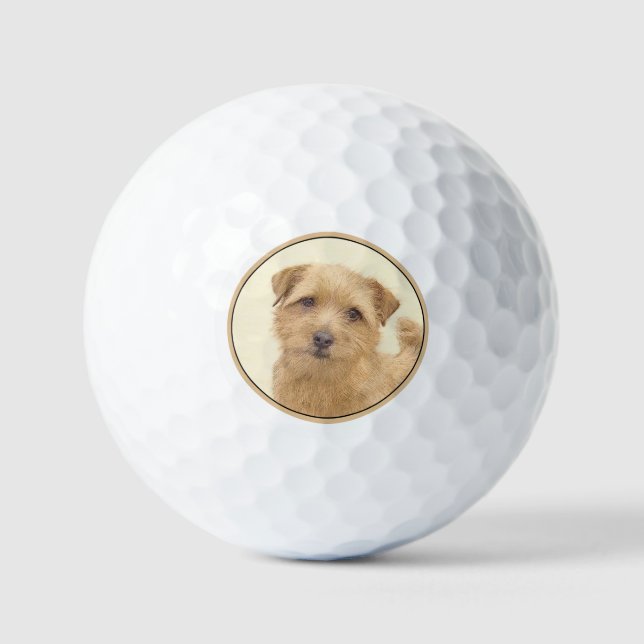 Norfolk Terrier Painting - Original Dog Art Golfball (Vorderseite)