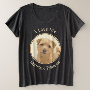 Norfolk Terrier Painting - Original Dog Art Große Größe T-Shirt
