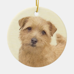 Norfolk Terrier Painting - Original Dog Art Keramik Ornament