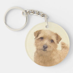 Norfolk Terrier Painting - Original Dog Art Schlüsselanhänger