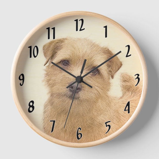Norfolk Terrier Painting - Original Dog Art Uhr (Vorderseite)
