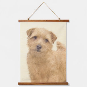 Norfolk Terrier Painting - Original Dog Art Wandteppich Mit Holzrahmen