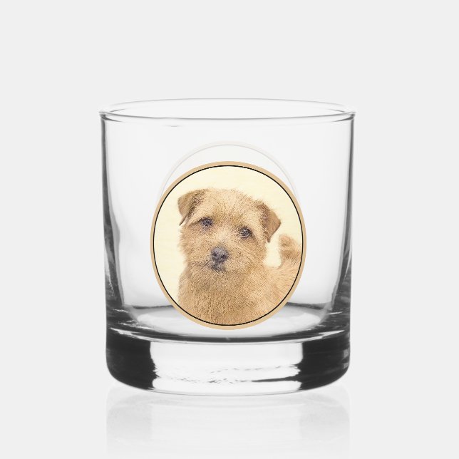 Norfolk Terrier Painting - Original Dog Art Whiskyglas (Vorderseite)