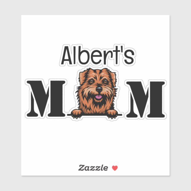 Norfolk Terrier Peeking Mama Personalisiert Sticke Aufkleber (Blatt)