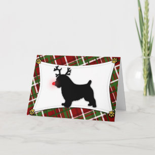 Norfolk Terrier Reindeer Christmas Card Feiertagskarte