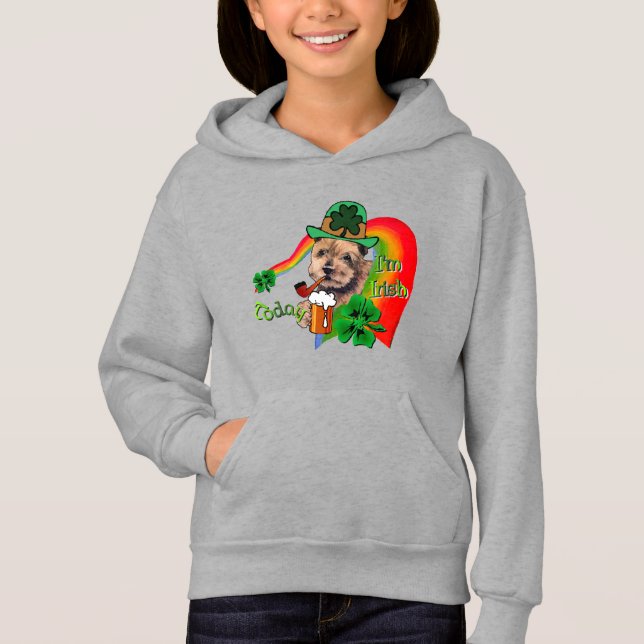 Norfolk Terrier St Patricks Hoodie (Vorderseite)