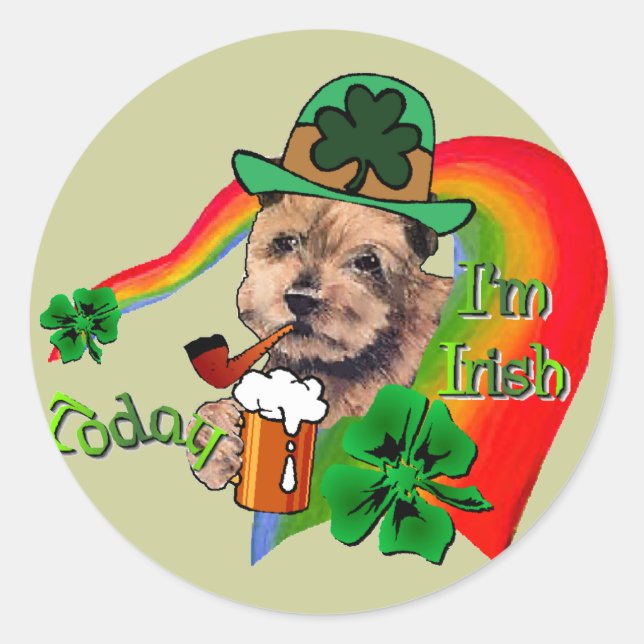 Norfolk Terrier St Patricks Runder Aufkleber (Vorderseite)