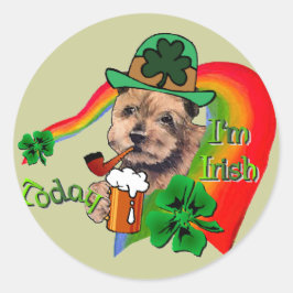 Norfolk Terrier St Patricks Runder Aufkleber