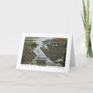 Norfolk und Portsmouth, panoramische Karte VA -