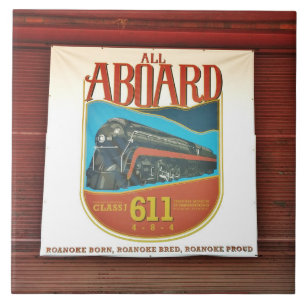 Norfolk und Western 611 Banner on Tile Fliese