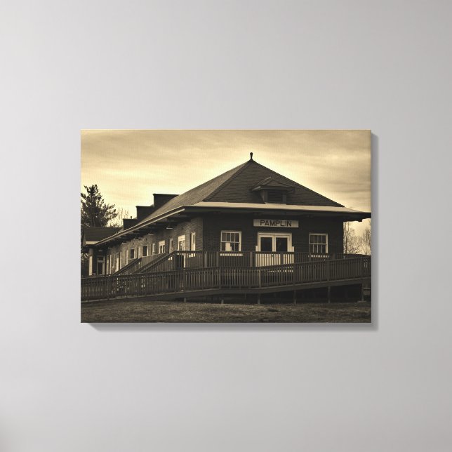 Norfolk und Western BahnPamplin Zug-Station Leinwanddruck (Vorderseite)