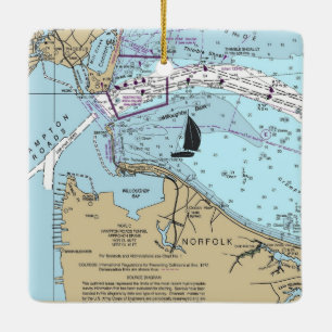 Norfolk VA Chart Keramikornament