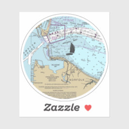 Norfolk Virginia Chart Aufkleber