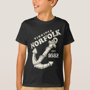 Norfolk Virginia EST 1682 Vintage Segelbootanker T-Shirt