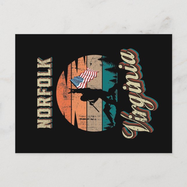 Norfolk Virginia Postkarte (Vorderseite)